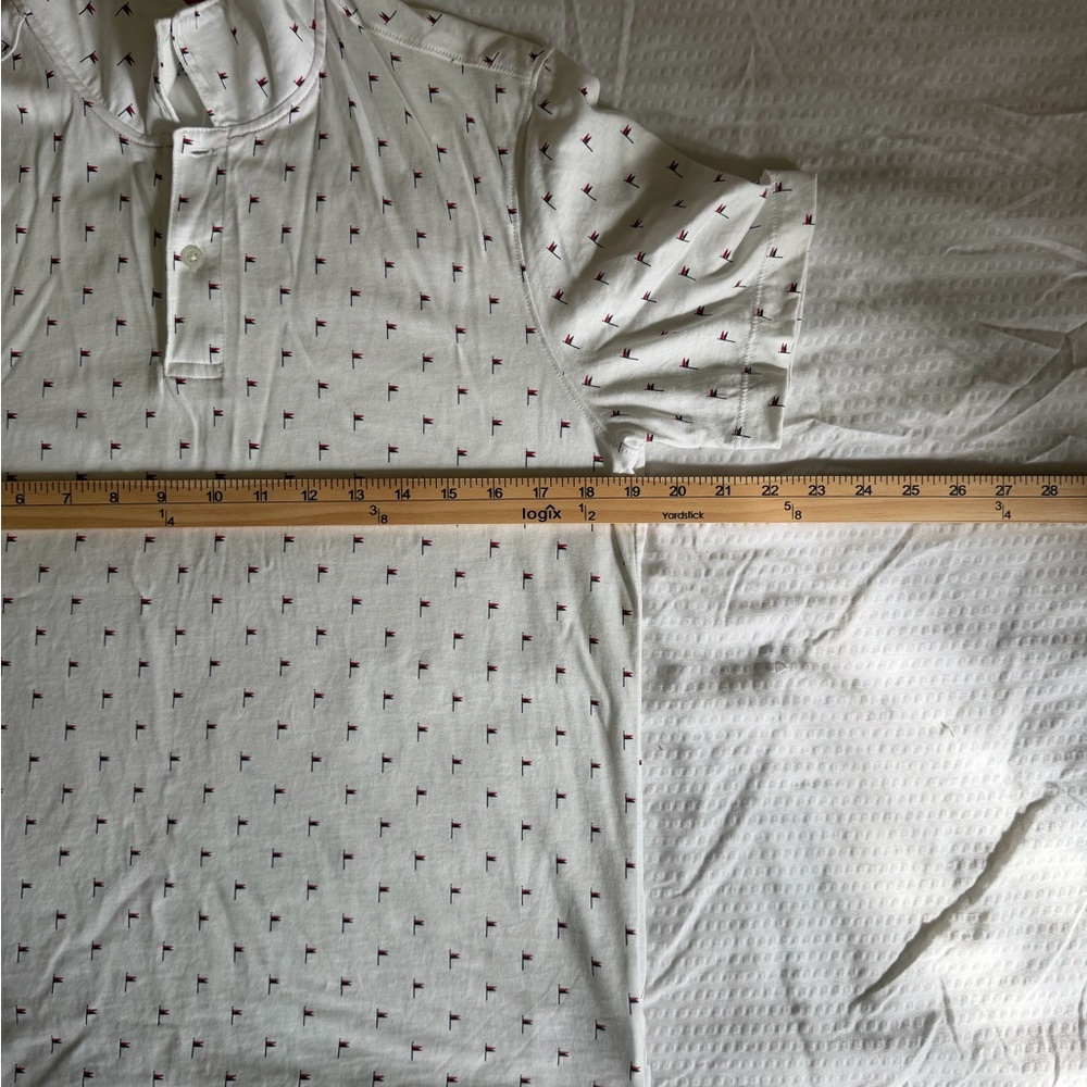 UNTUCKit White Polo with Red Flag Print - Picture 6 of 7